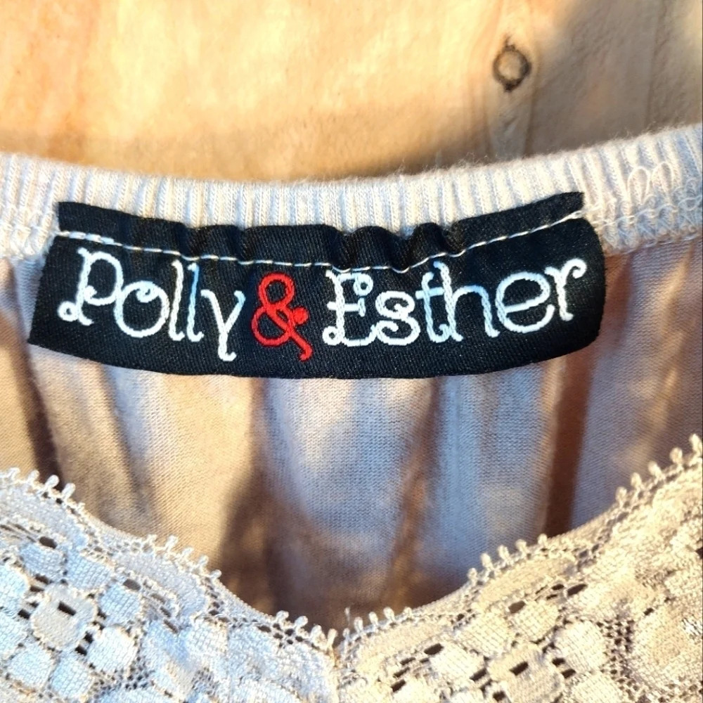 Polly and Esther Light Brown Tan Lace Trim Cami Strap Camisole Top. Size… - Picture 5 of 9
